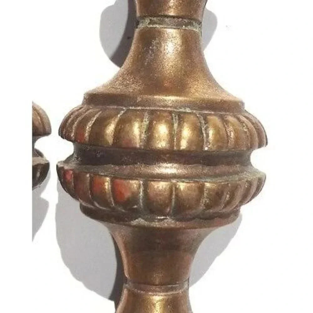Vintage ART DECO Copper CABINET Drawer Pull Handle HARDWARE / Set of 4 - Picture 3 of 4